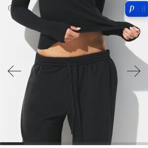 Skims Black wide leg sweat pants